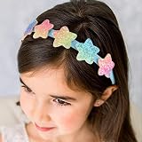 DRESHOW 6 Pack Girls Glitter Bow Headbands Heart Star Toddler Teen Hairband view 4