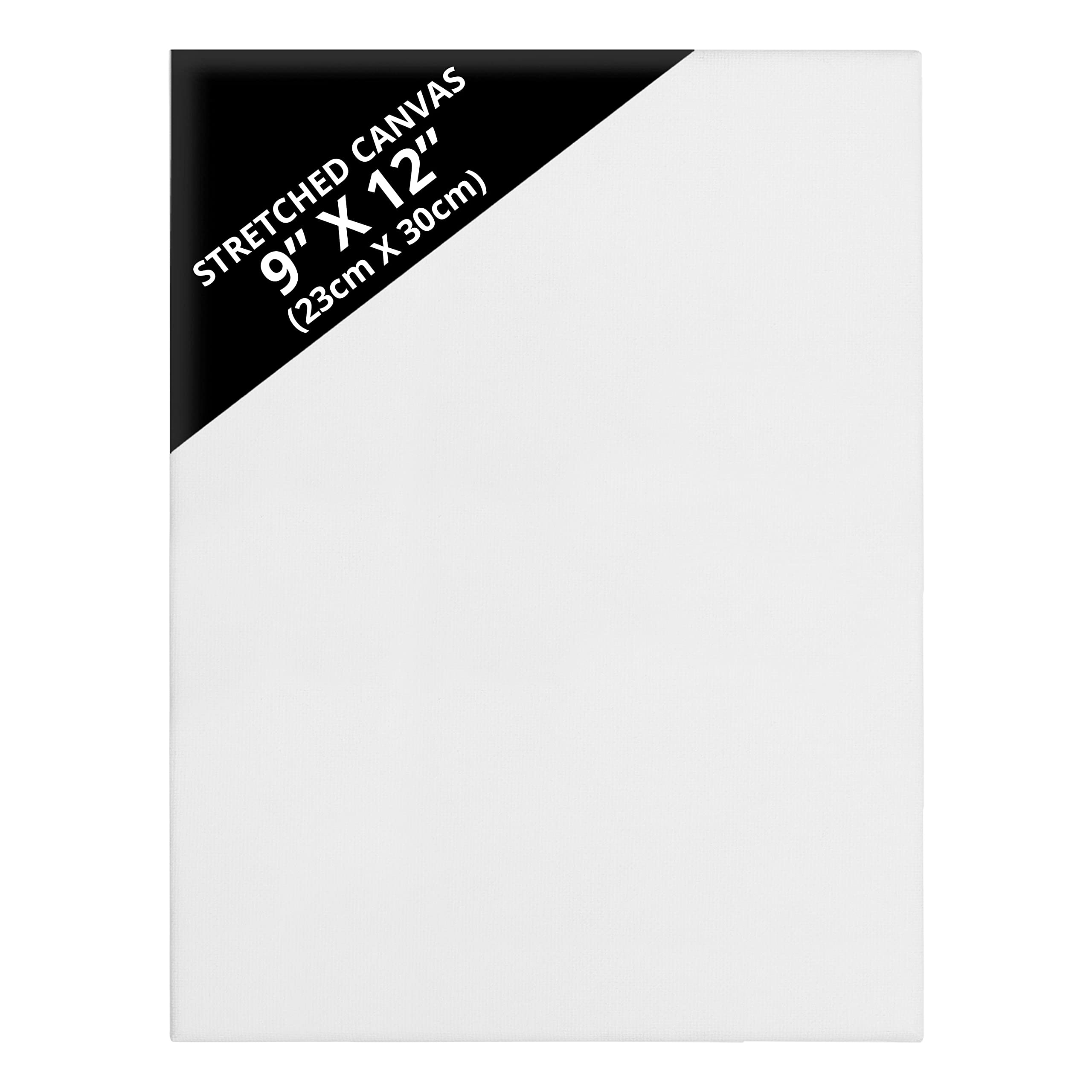 Belle Vous Blank Canvas (7 Pack) - 23 x 30cm (9 x 12 inches) - Pre Stretched Canvas Panel Boards - Suitable for Acrylic and Oil Painting Also for Sketching and Drawing