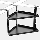 Fixirons 2 Layers Office Cubicle Shelf for Office Decor Corner Shelf for Cubicle Height Adjustable Cubicle Corner Shelf with Hooks