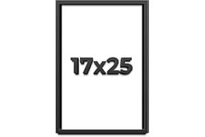 CUSTOMPICTUREFRAMES.COM 17x25 Shadow Box Frame Black | 1 Inch Deep Solid Wood Shadowbox Display Frame | UV Resistant Acrylic Plexiglass, Acid Free Backing, and Hanging Hardware | Dugan Picture Frame Style