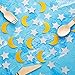 Glitter Confetti Star and Moon for Table Wedding Birthday Eid Party Decoration, 1.2 inch in Diameter(gold,silver,200pc)