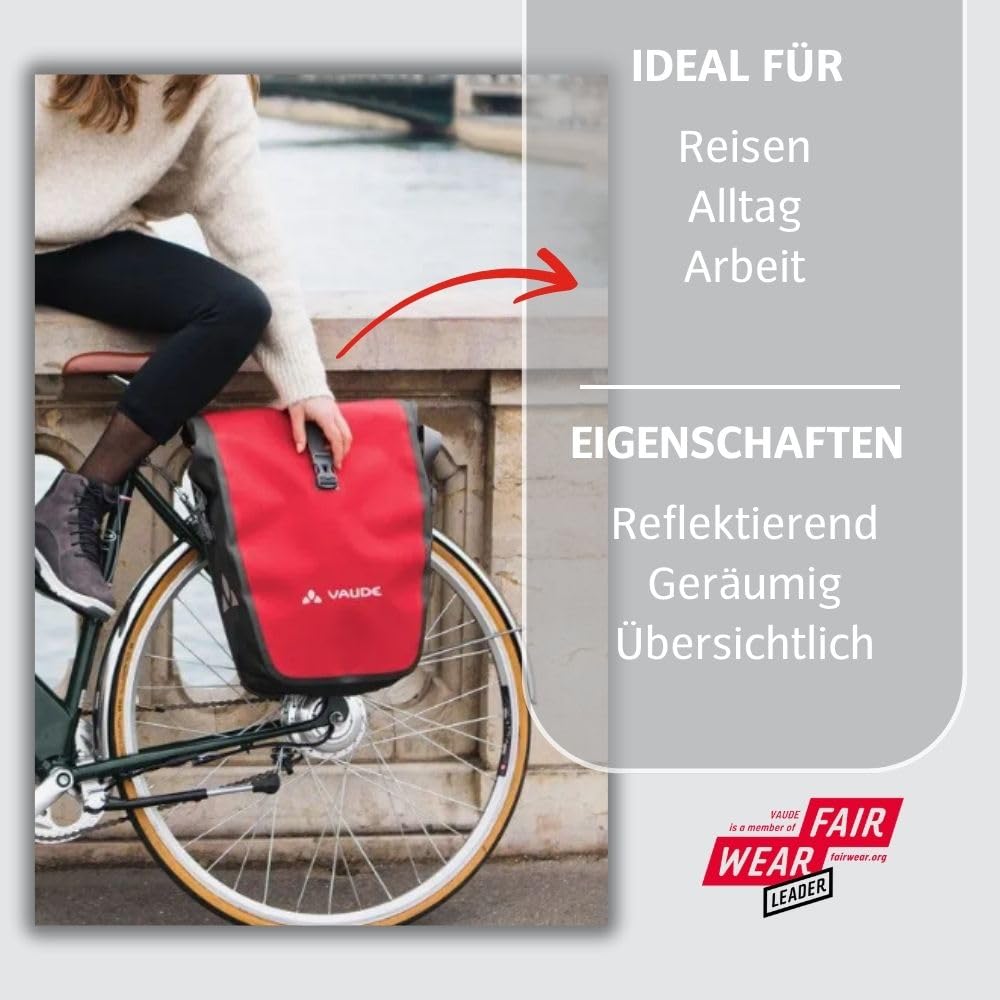 VAUDE Fahrradtaschen für Gepäckträger Aqua Back 2x24L in blau 2 x Hinterradtaschen wasserdicht, Fahrrad Gepäckträgertasche hinten, einfache Befestigung – Made in Germany 6