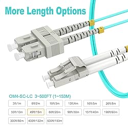 RamboCables 15m(49ft) OM4 SC LC Fiber Patch Cables