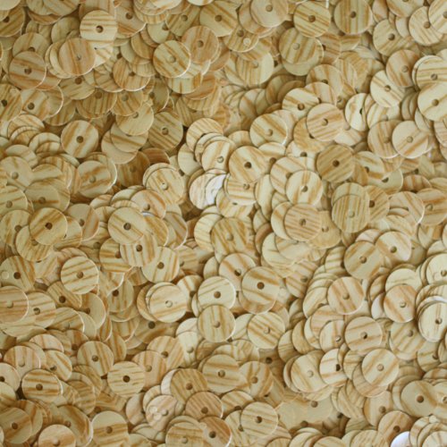 6mm Flat Round SEQUIN PAILLETTES ~ WOOD GRAIN * BIRCH * Premium ~ Loose sequins for embroidery, bridal, applique, arts, crafts, and embellishment. Made in USA.