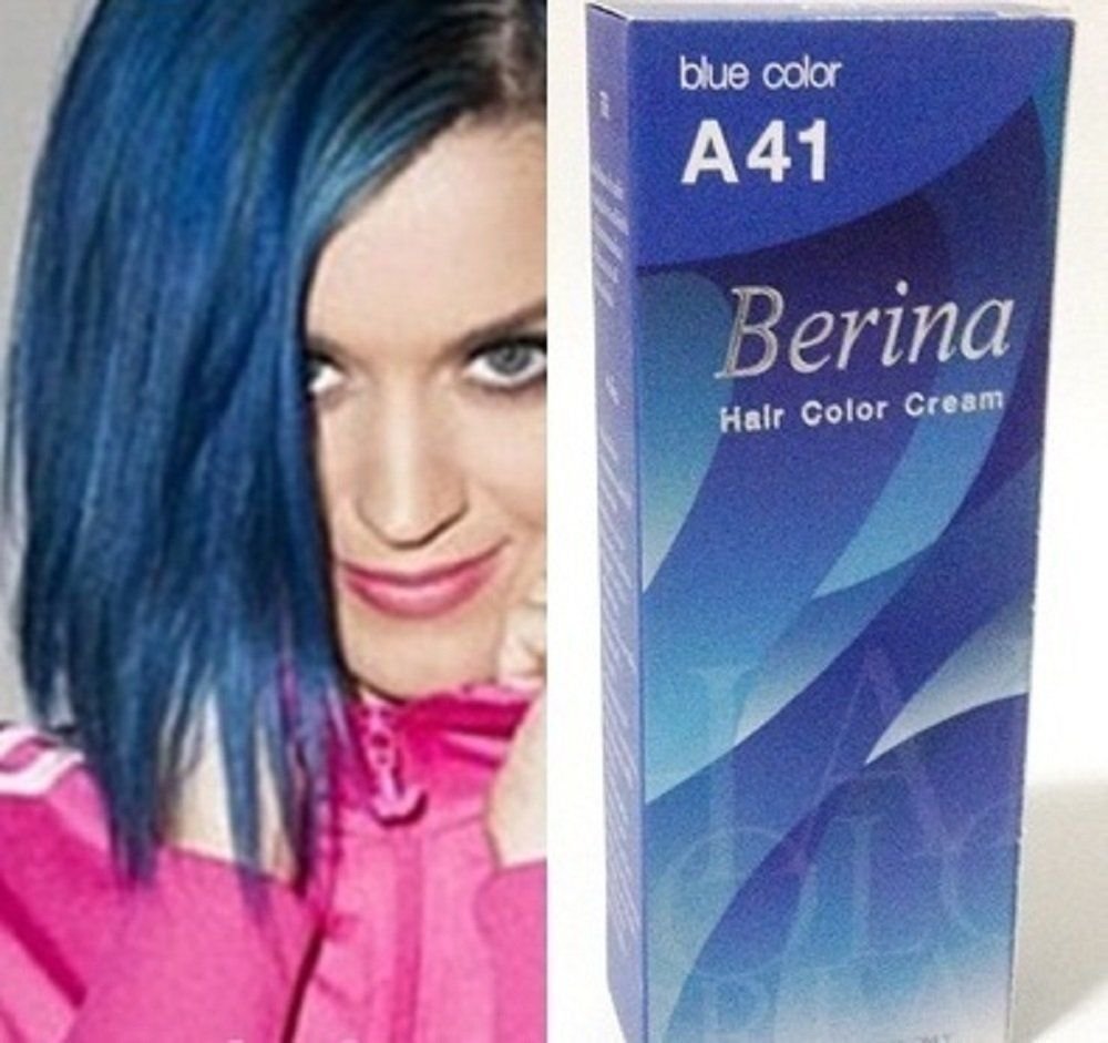 Berina Permanent Hair Dye Color Cream, A41 Blue, 150g
