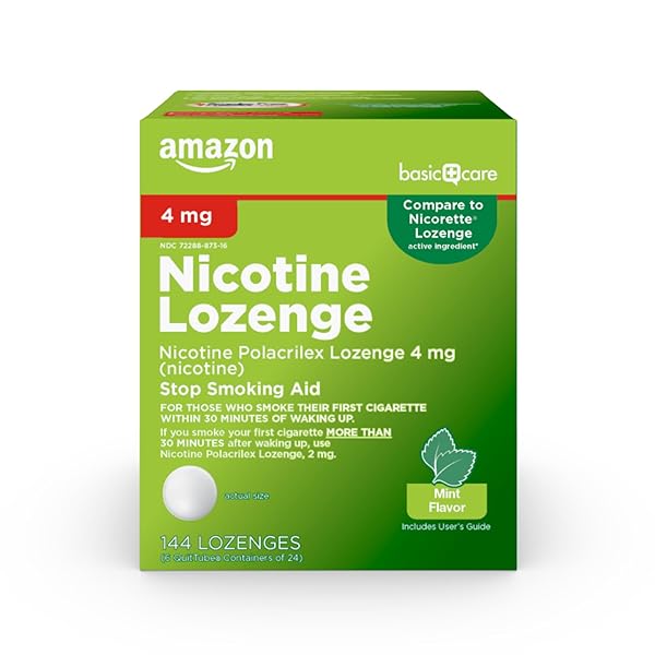 AMAZON BASIC CARE NICOTINE POLACRILEX LOZENGES, 4 MG,...