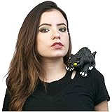 Halloween Black Cat Shoulder Buddy Costume Accessory Clip On Decoration, 6 1/2 Inch