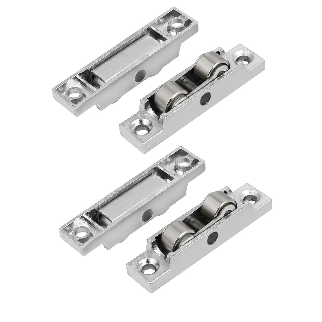 Sourcingmap 59mmx13mmx13mm Zinc Alloy Double Roller Sliding Door Window Pulley Wheel 4pcs