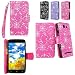 Cellularvilla Wallet Case for BLU Studio 5.5 D610a Pink Glitter Pu Leather Wallet Card Flip Open Pocket Case Cover Pouch