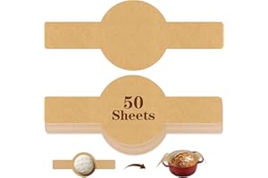 PLAPITATE Parchment Paper Bread Sling for Dutch Oven, Non-Stick Unbleached Bread Baking Mat, 50 Pcs Disposable Bread Sling fo