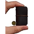 Hesena Miniature Notebook - Handmade Leather Cover with Book Insert, Portable Travel Sized Journal.