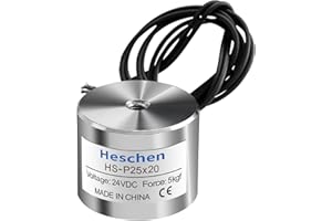 Heschen Magnetic Electromagnet Magnet Solenoid, P25/20, OD 25mm, DC 24V, 5Kg/11 lb