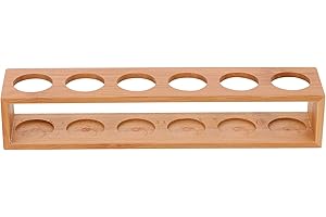 EXCEART Natural Essential Oil Display Rack 5-Slot Organizer Storage Holder for Bottles Hand-Polished Eco-Friendly Wooden Esse