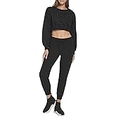 DKNY womens Metallic Logo Everyday Joggers