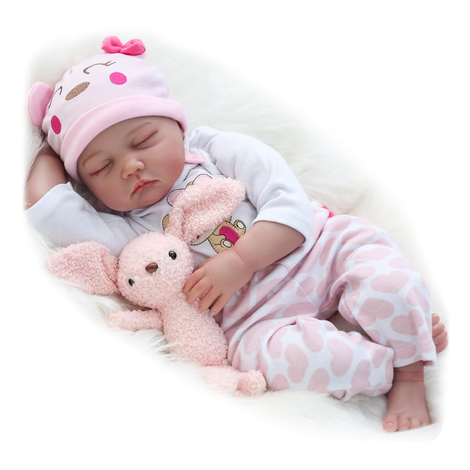ZIYIUI Reborn Baby Dolls Girl 22 Inches 55cm Lifelike Handmade Soft Silicone Vinyl Newborn Toy Looks Real Magnetic Mouth Baby Dolls Gift