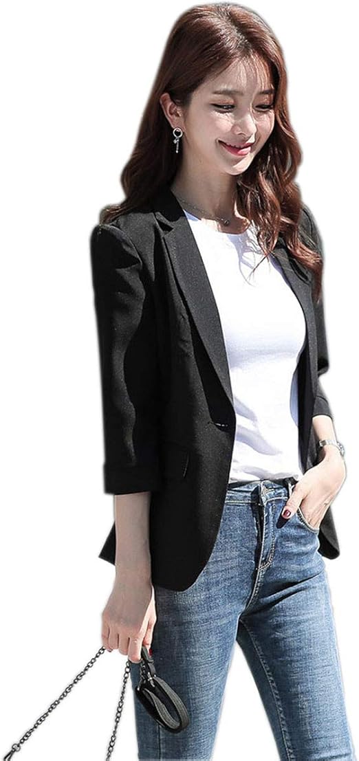 Amazon ジャケット レディース テーラード ひとつボタンん 長袖 ビジネスコーデ ブレザー レディース 発表会 カジュアル コート ジャケット 通販