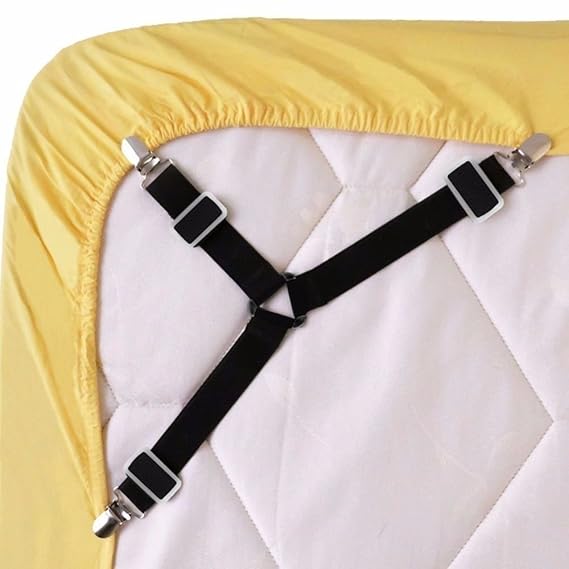 Hold Your Sheet！！！4PCS Bed Sheet Holder Straps Adjustable Triangle