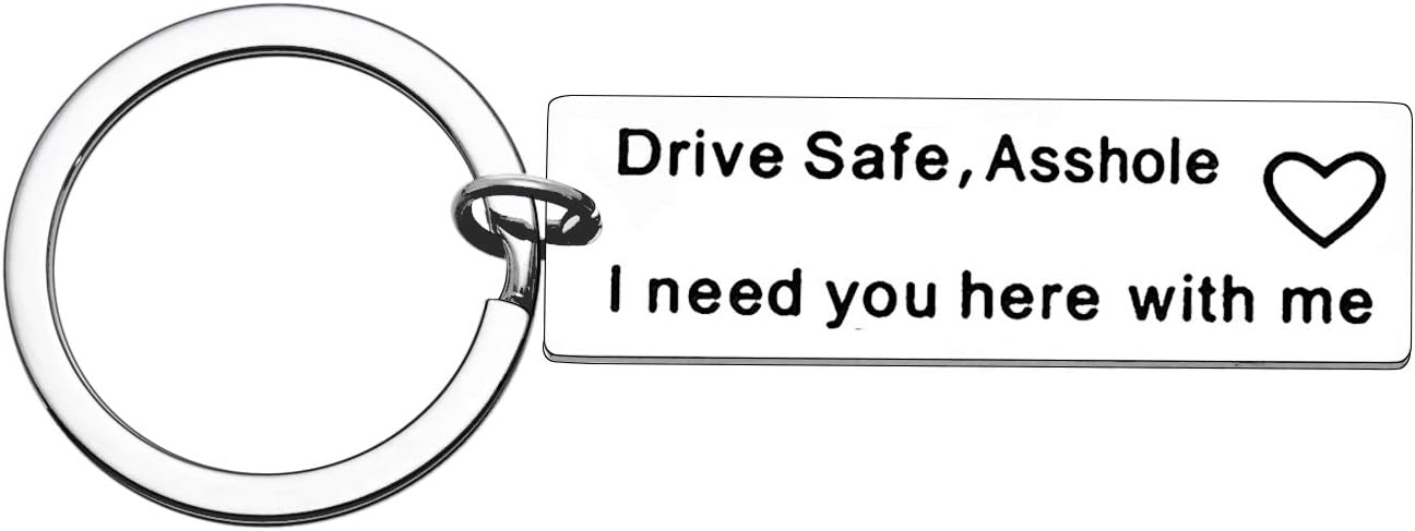 MADHAHEFU Drivers Gifts Drive Safe Keychain Jewellery For Men Gifts For Husband Boyfriend New Driver Keyring (drive safe)