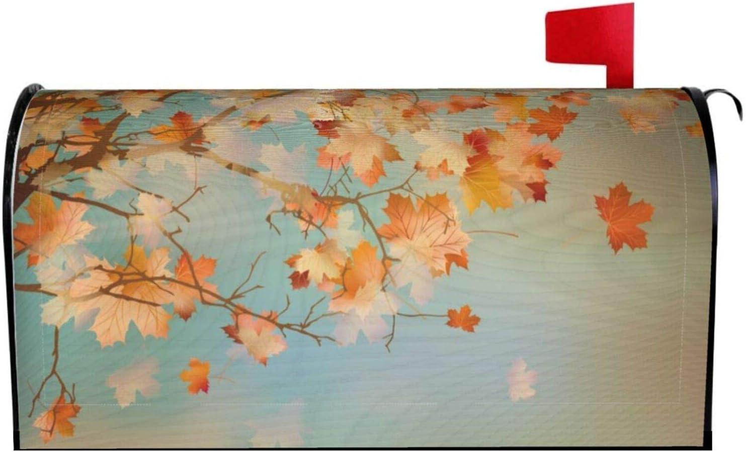Abucaky Autumn Maple Leaves Mailbox Cover Magnetic Fall Waterproof Mailbox Wraps Post Letter Box Decor 21x18 in