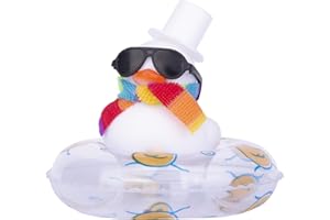 MuMyer Car Rubber Dashboard Duck Unique Duck Car Decoration Duck Car Ornament Accessories with Swim Ring Necklace and Sunglasses