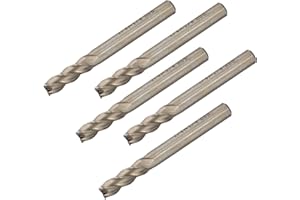 5pcs 1/4 Inch x 1/4 Inch 4 Flute For HSS For CNC End Mill Cutter with TiAlN Coating, 30 Degree For RH Spiral, Straight Shank 