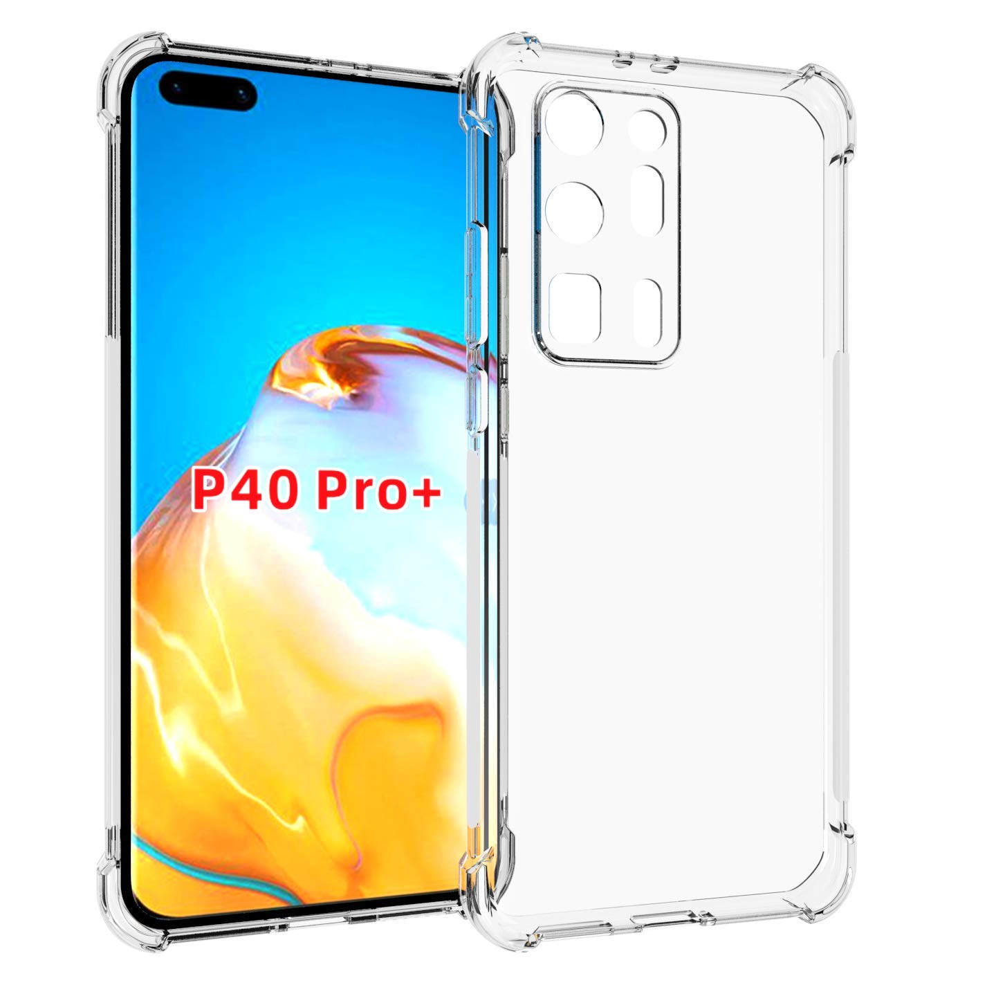 for Huawei P40 Pro+ Case / P40 Pro Plus Case Clear TPU Four Corners Cover Transparent Soft funda