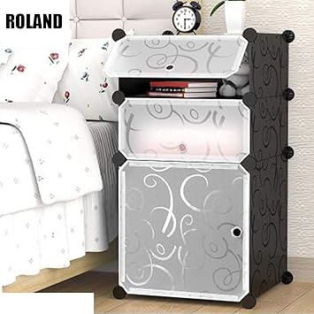 Dayong Diy Plastic Cube Nightstand Door Simple Bedside Table Portable Translucent Side Tables Storage Organizer Stackable Shoe Rack Shelf Bedroom Living Room Black Buy Online At Best Price In Uae Amazon Ae