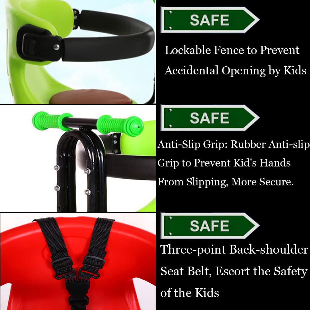 AOTENG STAR Child Bike Seat, Bicycle Seat for Kids,Toddlers and Child, Baby Carrier Seat with Foot Pedals Mountain Bike Child Seat for Kids 8 Months - 4 Years (up to 110 lbs)