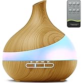 HJTHJT 500ML Essential Oil Diffuser: Aroma Diffuser with Remote Control for Hotel Spa Yoga Room - Humidifiers for Bedroom with 14 Colors LED Night Light for Kids/Women Home Relaxation