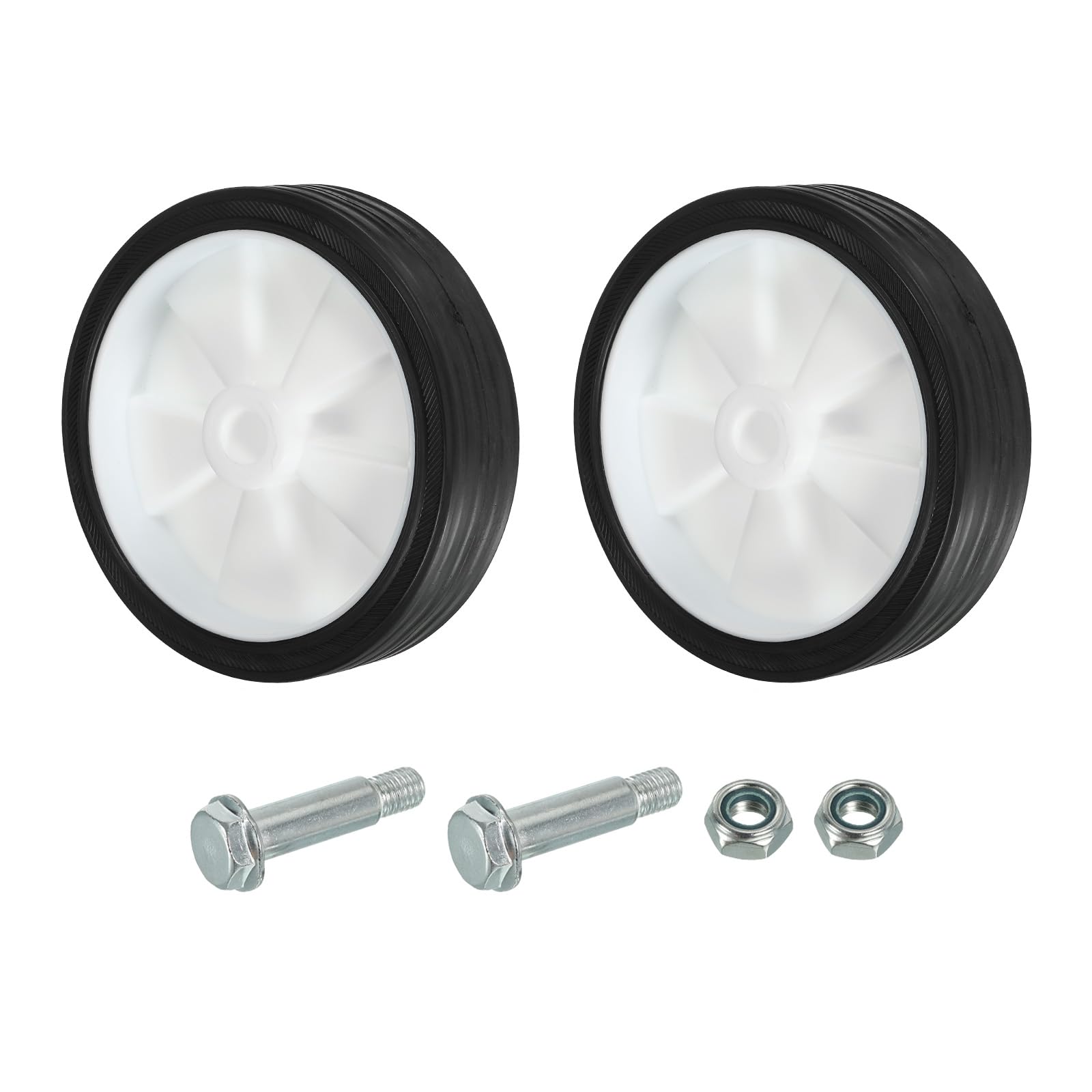 PATIKIL 4.5" Air Compressor Wheels, 2 Pcs Universal Air Compressor Wheel Replacement Parts with 0.5" Dia. Hole for Easy Mobility, White