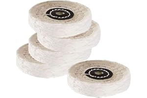 Luo ke 5 Pcs 3'' Cotton Polishing Wheel - 3/8'' Arbor Hole Abrasive Cotton Cloth Buffing Wheels for Bench Grinder