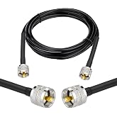 Superbat CB Coax Cable, RG8x Coaxial Cable 6ft UHF PL259 Male to Male Low Loss CB Antenna Cable 50 Ohm for HAM Radio, Antenna Analyzer, Dummy Load, SWR Meter