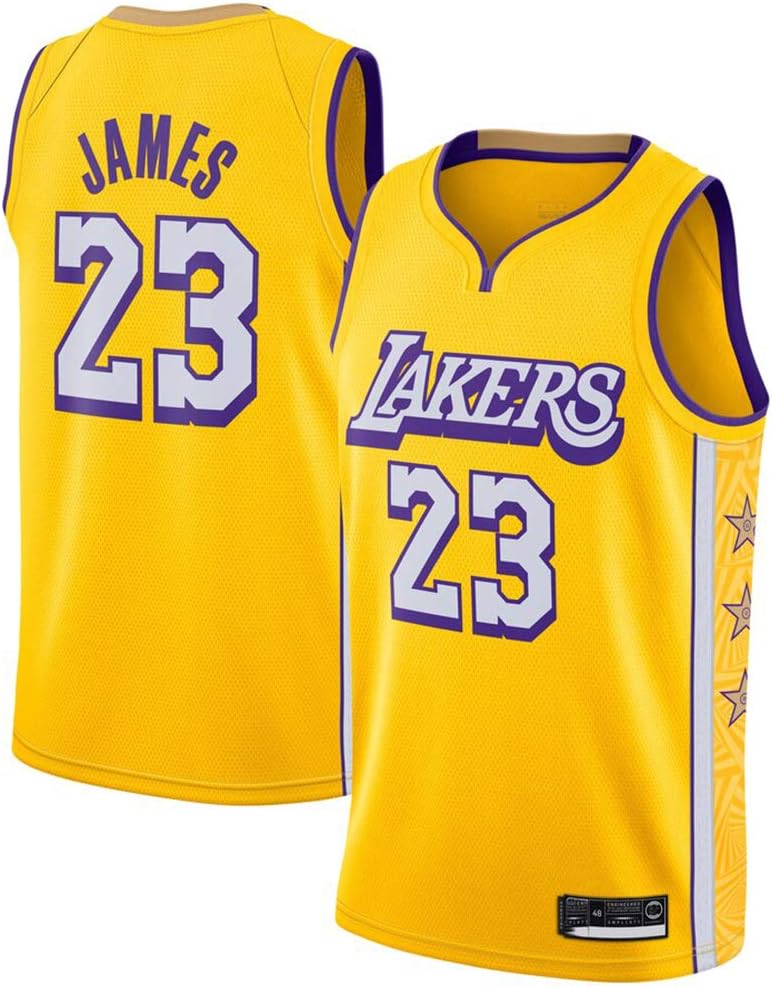 Hanbao Men’s Jersey - NBA Lakers 23# James Embroidered Mesh Basketball Swingman Jersey