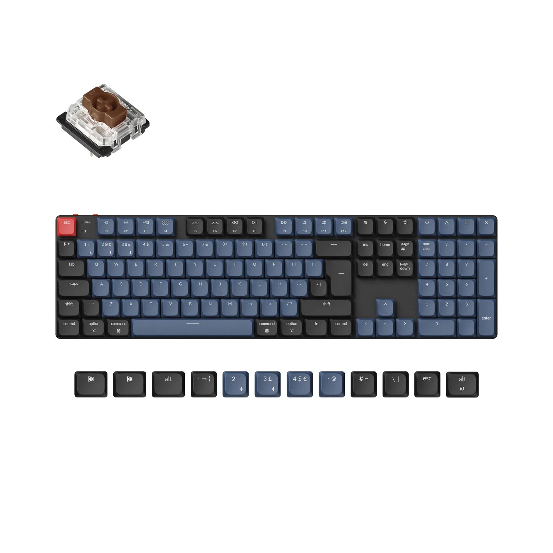 Keychron K5 Pro QMK/VIA Custom Wireless Mechanical Keyboard, Hot-swappable Ultra-Slim Full Size ISO-UK-Layout Programmable Bluetooth/Wired RGB Backlit Low Profile Gateron Brown Switch for Mac Windows