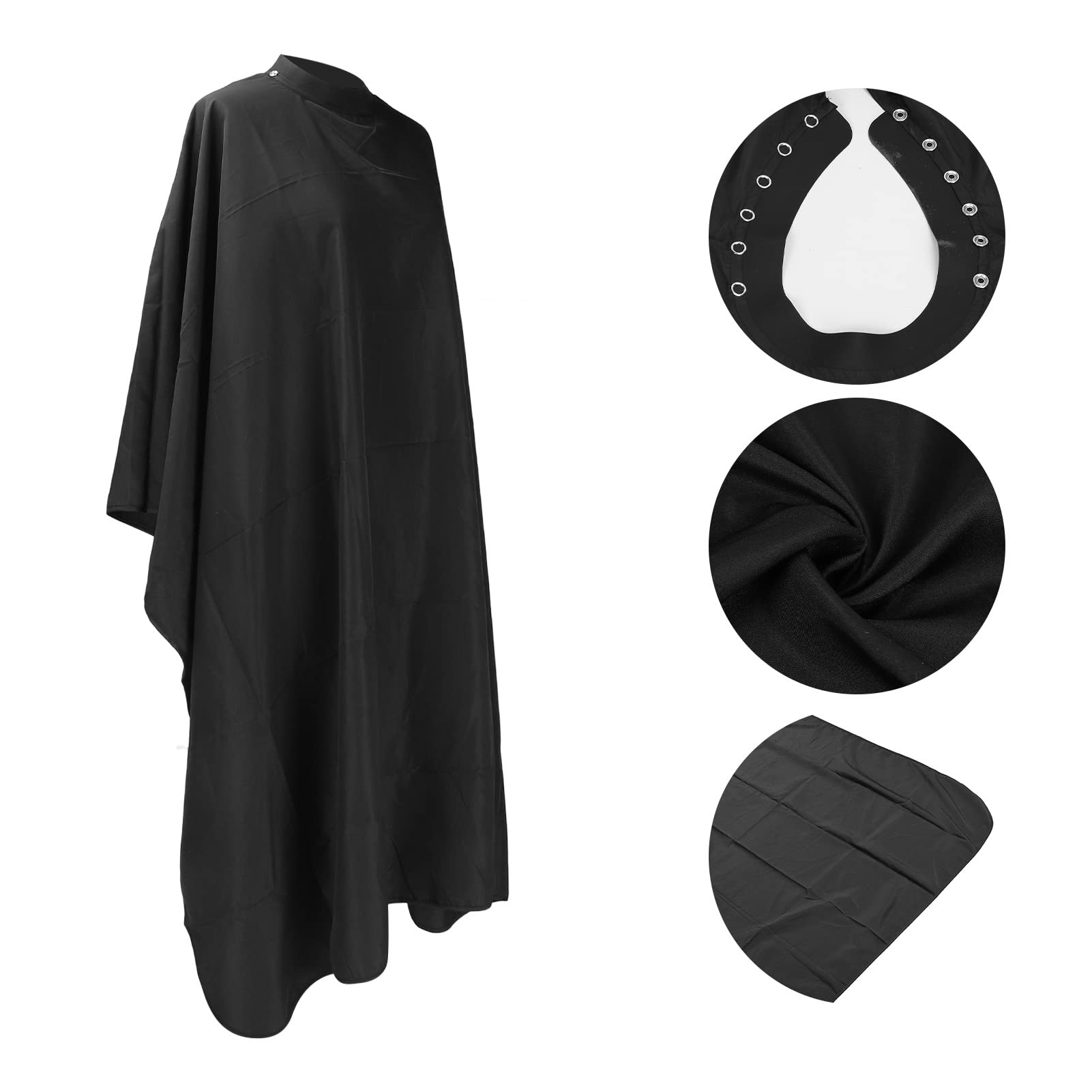 Generic Waterproof Adjustable Hairdressing Apron, Smooth Barber Cloth Wrap for Salon Haircut, Applicable for Home Use (Black)