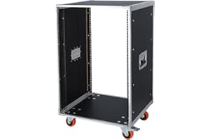 WikrOck AV Gear Rack 16U Home Audio & Video Stage Stereo Equipment Storage Cabinet Stand On Wheels - 16U 19in Server IT Network Data Devices Storage Rack Cabinet - SC01-16U
