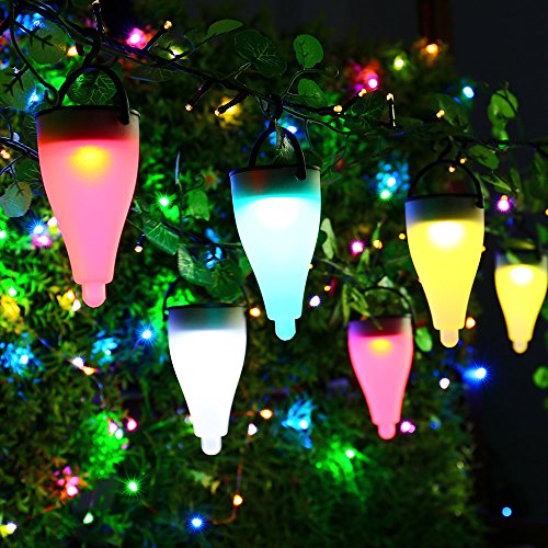 Icicle Color Changing Solar Lights,6 Pack Waterproof Outdoor Landscape Path Lights with 7 Color and 3 Modes Setting,Perfect Decoration Lighting for Garden Pathways & Flower Beds,Yard,Lawn,Fence