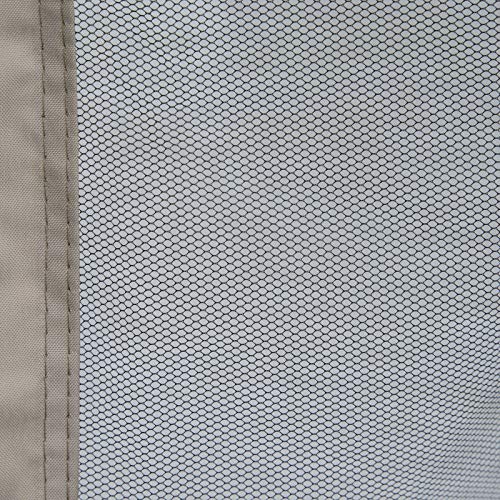 FDInspiration Taupe 2-Tier Roof 9.7 x 9.7 FT Outdoor Canopy Tent Sun Shelter Steel Patio Gazebo Backyard Sunshade w/Mesh Netting & 8 Ground Stakes with Ebook