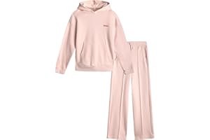 DKNY Girls Jogger Set - 2 Piece Soft Fleece Athletic Pullover Hooded Kids Sweatshirts and Jogger Sweatpants for Girls