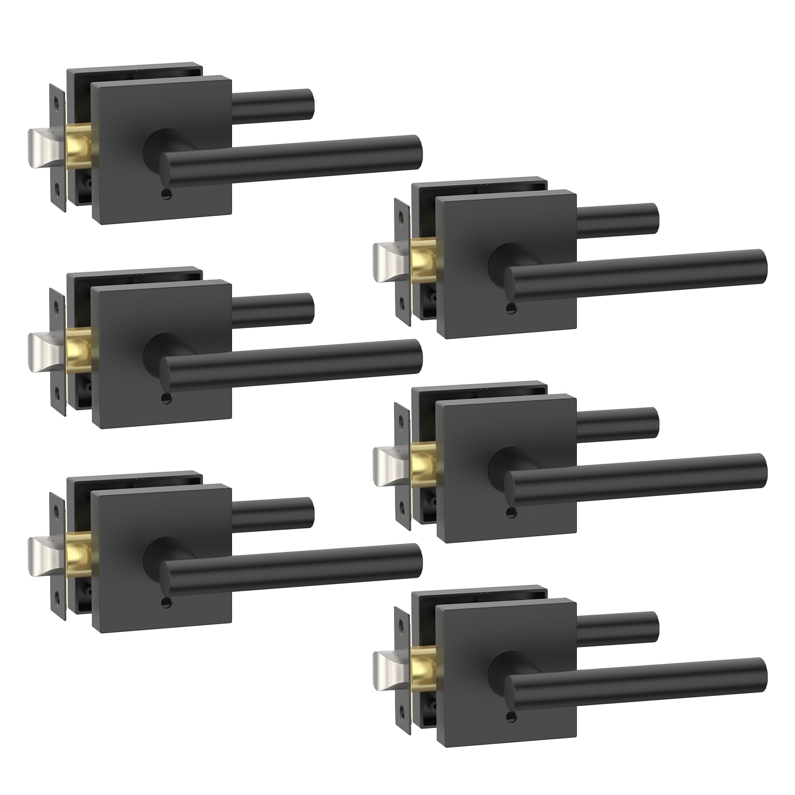 Photo 1 of ONLY 1 HANDLE -----------------------------------------------------------------Amerdeco Matte Black Privacy Door Handle, Heavy Duty Interior Bedroom Door Lever, Door Handles Interior for Bathroom