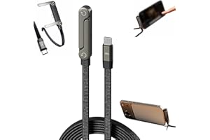 Invisible Holder Charger Cable with Stand, 240w Super Fast Charging, 2 in 1 Multi Nylon Braided Charging Cable with Type C an
