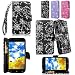 Cellularvilla Wallet Case for BLU Studio 5.5 D610a Black Glitter Pu Leather Wallet Card Flip Open Pocket Case Cover Pouch