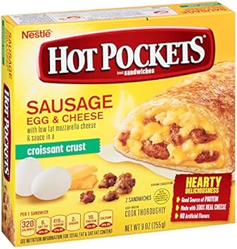 Nestle Hot Pocket Sausage, Egg and Cheese, 9 oz (frozen ...