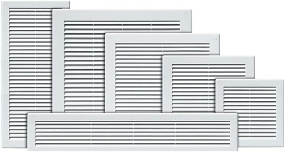 Awenta Plastic Air Vent Grille Cover 200x200mm 8x8 inch, White with Insect Grid Fly Net, Screw Hole Covers for Better Look - Image 4