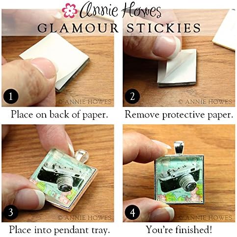 Glamour Stickies Glass Photo Jewelry Square Glue Dots 25mm