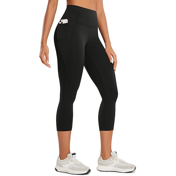 HeyNuts Yoga Pro 7/8 Leggings For Women - High Waisted, Pockets, Soft Compression, 25" Inseam, Dark Olive - View #6
