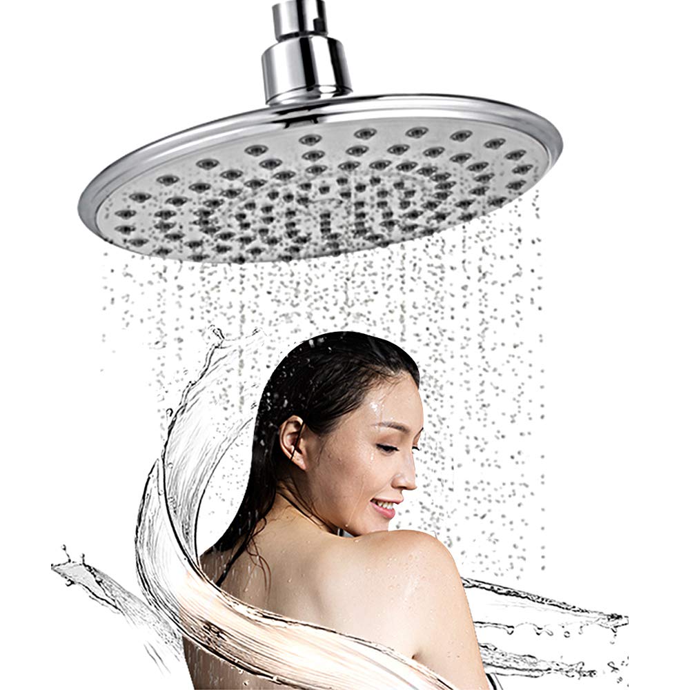 btcus4 Shower Head Rainfall High Pressure 8” Adjustable Metal 360 Swivel Bathroom showerhead Chrome Finish