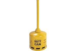 Eagle 1200YELLOW Yellow All Metal Galvanized Steel Original Butt Can, 5 Gallon Capacity, 33" Height, 12" Diameter