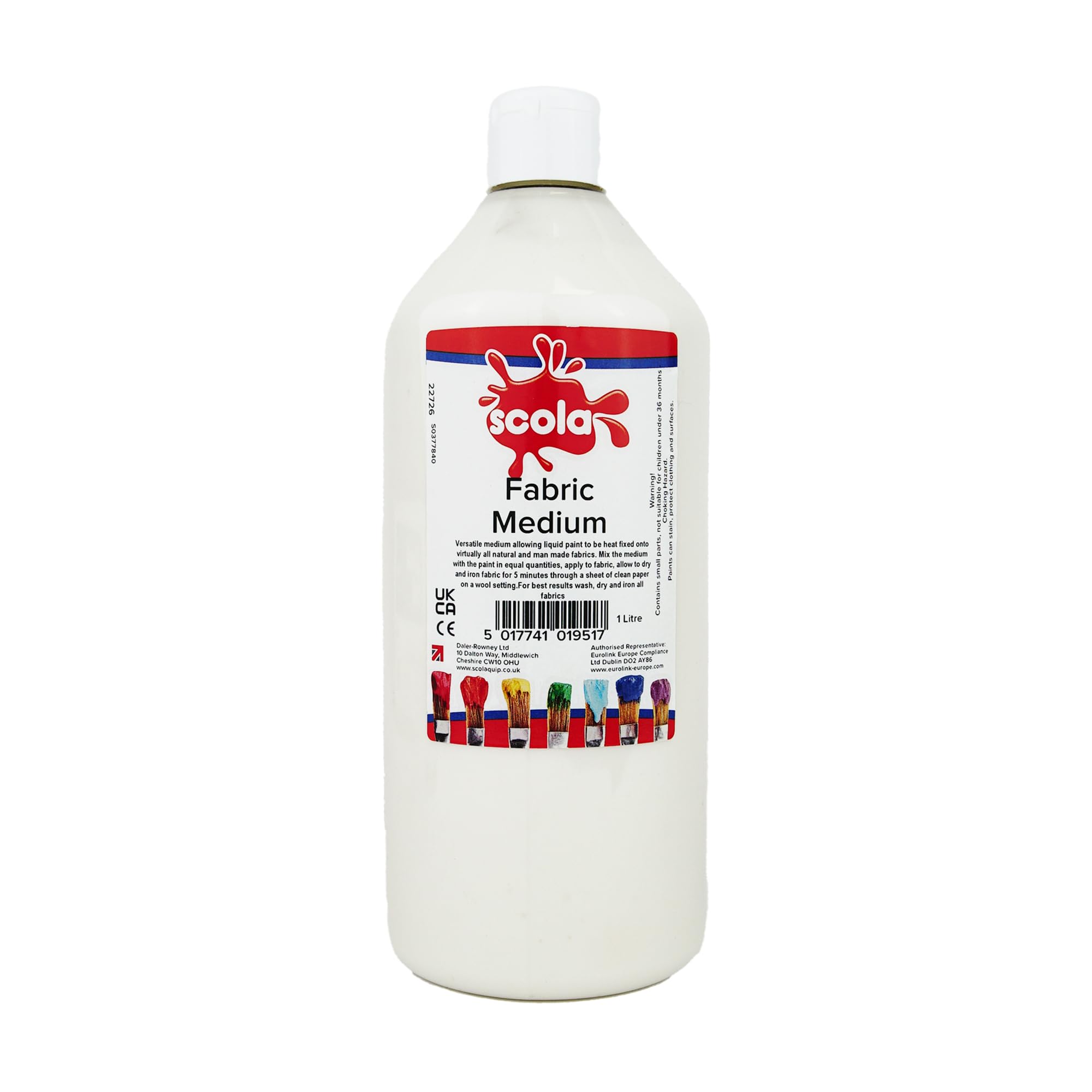 Scola Textile Medium, 1 Litre Bottle, Fabric, Mix With Artmix Paint, School Supplies, Art and Crafts Projects, Children's Craft Projects, For Kids