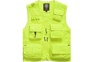 Spanye Mens Fishing Hunting Vest Outdoor Travel Utility Vest Tactical Work Jacket Multi Pocket